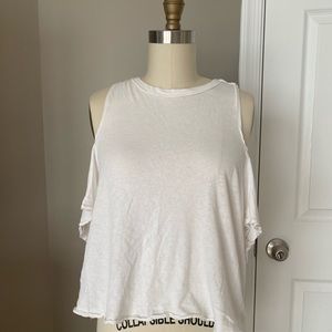 White off the shoulder tshirt, S